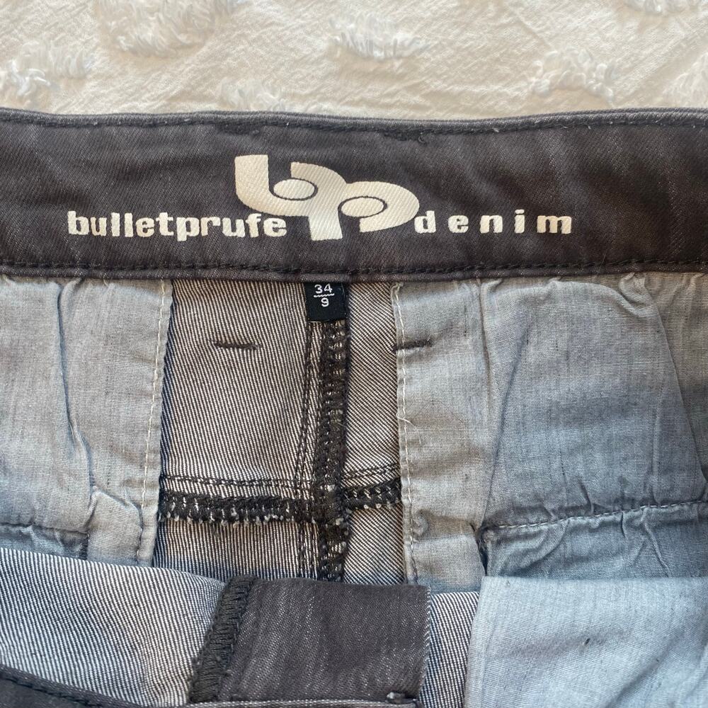 Bulletprufe Denim Cut Off Shorts Mens Size 34 Dark Grey Stretch Casual Outdoor - Picture 3 of 4